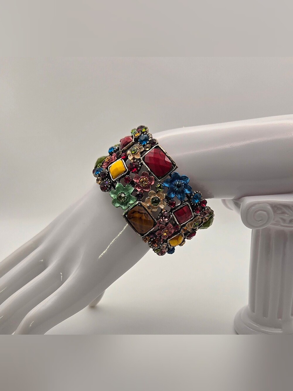 Colorful Vintage-Style Statement Cuff Bracelet